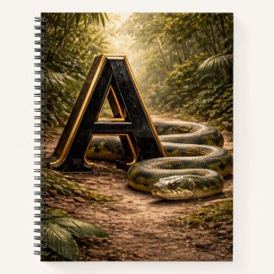 Dschungel Alphabet Buchstabe A Anaconda Gold Pädag Notizblock