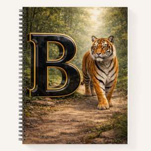Dschungel Alphabet Buchstabe B Tiger Bildung Notiz Notizblock