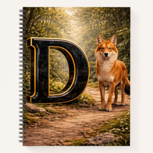 Dschungel Alphabet Buchstabe D Dingo Bildungsheft Notizblock