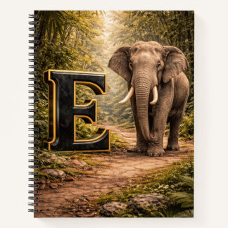 Dschungel Alphabet Buchstabe E Elefant Bildungshef Notizblock