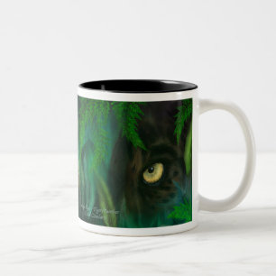 Dschungel-Augen - Panther-u. Tiger-Kunst-Tasse Zweifarbige Tasse