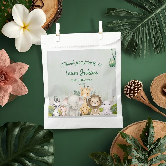 Dschungel Baby Dusche tropische Einladung Geschenktütchen
