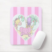 Dschungel-Baby-Herz 2 mousepad - mit rosa Streifen (Mit Mouse)