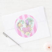 Dschungel-Baby-Herz-Segenmädchen groß Runder Aufkleber (Umschlag)