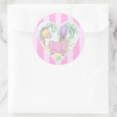 Dschungel-Baby-Herz-Segenmädchen groß Runder Aufkleber (Tasche)