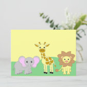 Dschungel-Baby-Tier-12x18 Baby-Duschen-Einladungen Einladung (Stehend Vorderseite)