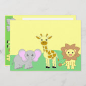 Dschungel-Baby-Tier-12x18 Baby-Duschen-Einladungen Einladung (Vorne/Hinten)