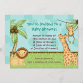 Dschungel-Babys - Babyparty-Einladung Einladung (Vorne/Hinten)