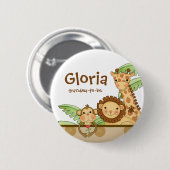 Dschungel-Babys - Großmutter-Zu-Ist Knopf Button (Vorne & Hinten)