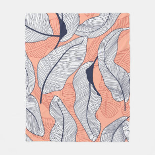 Dschungel-Blätter Nahtlose tropische Muster Fleecedecke