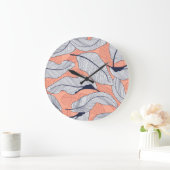 Dschungel-Blätter Nahtlose tropische Muster Große Wanduhr (Zuhause)