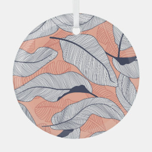 Dschungel-Blätter Nahtlose tropische Muster Ornament Aus Glas