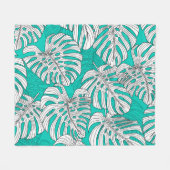 Dschungel Blätter Tropenflora Nahtlos Fleecedecke (Vorderseite (Horizontal))