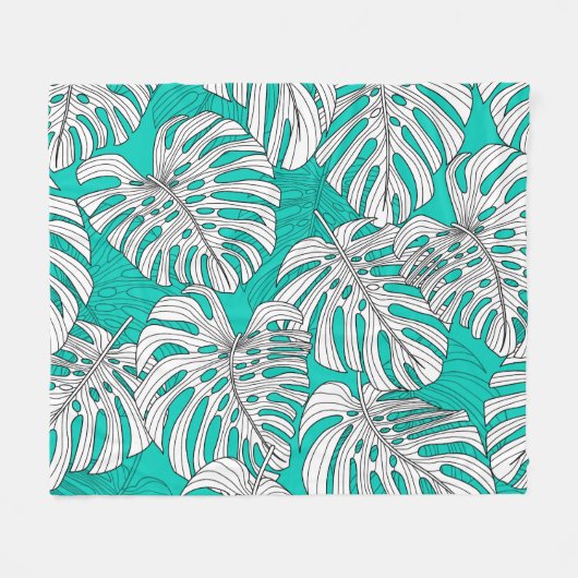 Dschungel Blätter Tropenflora Nahtlos Fleecedecke (Vorderseite (Horizontal))