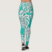 Dschungel Blätter Tropenflora Nahtlos Leggings (Rückseite)
