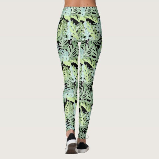 Dschungel-Blumenmuster 2 Leggings (Rückseite)