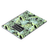 Dschungel-Blumenmuster | addieren Ihren Namen Notizblock (Linke Seite)