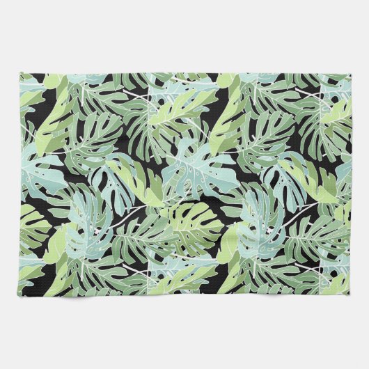 Dschungel-Blumenmuster Geschirrtuch (Horizontal)