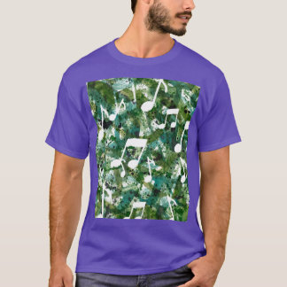 Dschungel Boogie Grün Wasserfarbe Noten Silhouette T-Shirt
