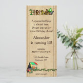 Dschungel-Druck-Frosch-Geburtstags-Party Einladung (Stehend Vorderseite)