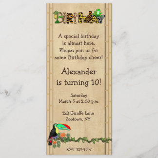 Dschungel-Druck-Frosch-Geburtstags-Party Einladung