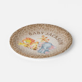 Dschungel-Elefant-Baby-Duschen-Teller Pappteller (Schrägansicht)