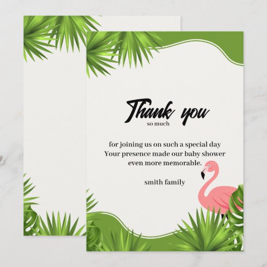 Dschungel flüstern danke einladung (Vorne/Hinten)