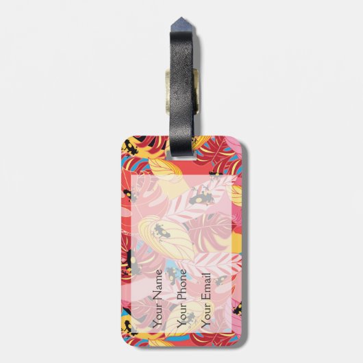 Dschungel-Frösche Gepäckanhänger (Rückseite vertikal)