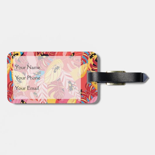 Dschungel-Frösche Gepäckanhänger (Rückseite horizontal)