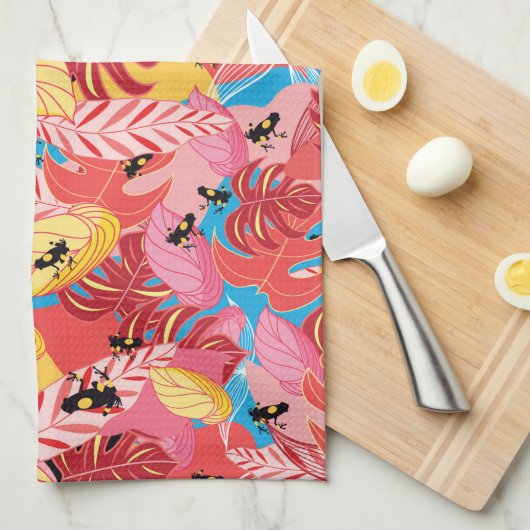 Dschungel-Frösche Küchentuch (Viertel Falte)