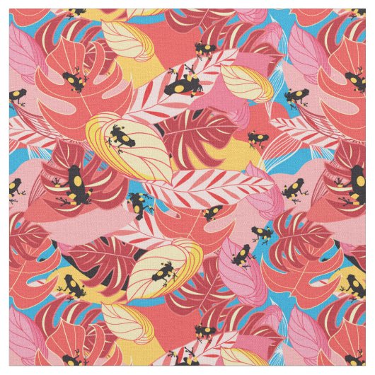 Dschungel-Frösche Stoff (Nahaufnahme)