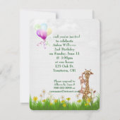 Dschungel Geburtstagsparty mit glücklichem Löwen Einladung (Rückseite)