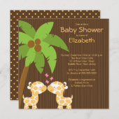 Dschungel-Giraffe-Multiple-Baby-Dusche Einladungen (Vorne/Hinten)