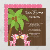 Dschungel-Giraffe-Multiple-Baby-Dusche Einladungen (Vorne/Hinten)