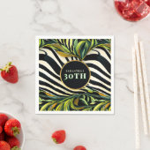 Dschungel Glam Zebra Tierdruck Geburtstag Alter Serviette (Beispiel)