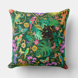 Dschungel Golden Fantasy Surreal Exotisch Kissen