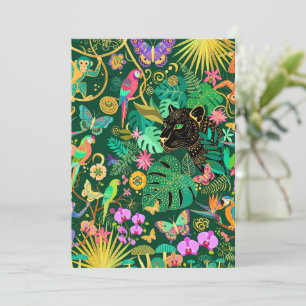 Dschungel Golden Fantasy Surreal Exotisch Mitteilungskarte