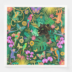 Dschungel Golden Fantasy Surreal Exotisch Serviette