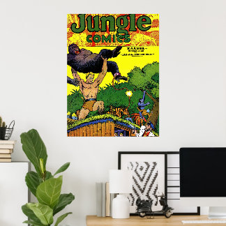 Dschungel-Gorilla-Lager Vintage-Comics Poster