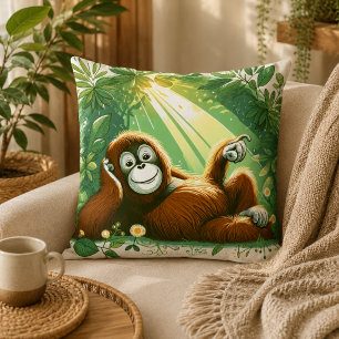 Dschungel-Harmonie: Orang-Utan-inspiriert Kissen
