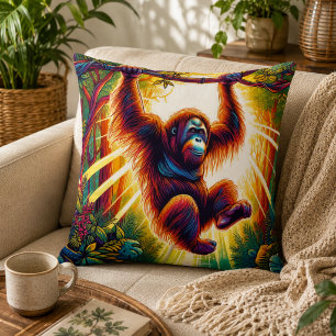 Dschungel-Harmonie: Orang-Utan-inspiriert Kissen