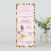 Dschungel-Jill-Babyparty-Einladung Einladung (Stehend Vorderseite)