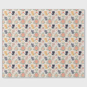 Dschungel-Kartontiere und Blumen Geschenkpapier (Flach)