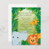 Dschungel-Kinderzimmer-Baby-Duschen-Einladung Einladung (Vorne/Hinten)