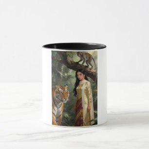 Dschungel Königin Tiger Tasse - Mystische Frau mit