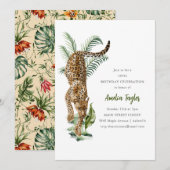 Dschungel-Leopard-Aquarell 30. Geburtstagsfeier Einladung (Vorne/Hinten)