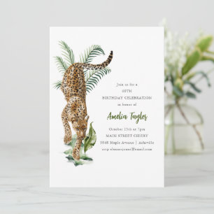 Dschungel-Leopard-Aquarell 60. Geburtstagsfeier Einladung