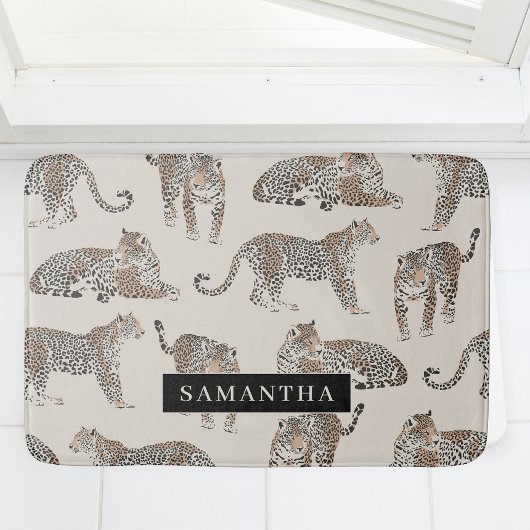 Dschungel-Leopard Wildtier-Muster Badematte