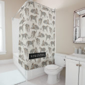 Dschungel-Leopard Wildtier-Muster Duschvorhang (Beispiel)