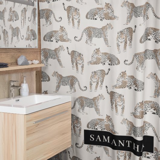 Dschungel-Leopard Wildtier-Muster Duschvorhang